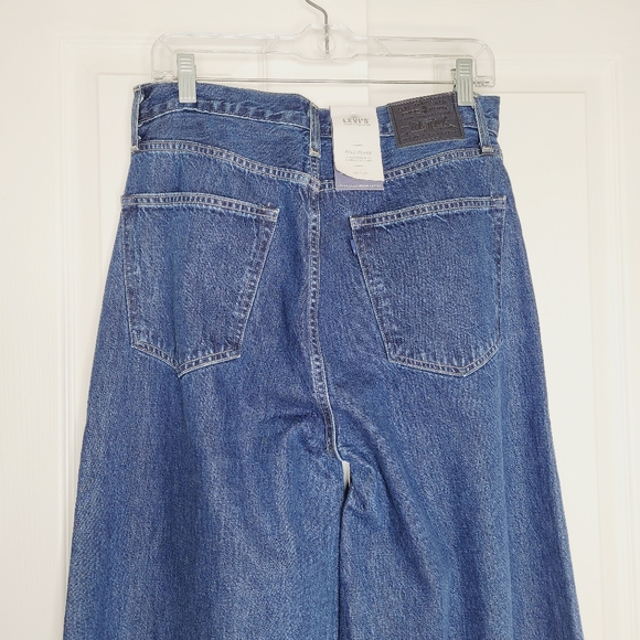 Levis Made & Crafted Womens Denim Jean 25 Full Flare High Rise Dark Blue New - Picture 10 of 11